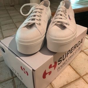 White superga platform sneakers